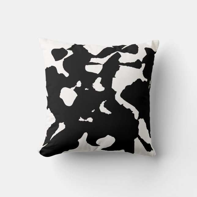 Modern Black and White Abstract contemporary  Cushion (Front)