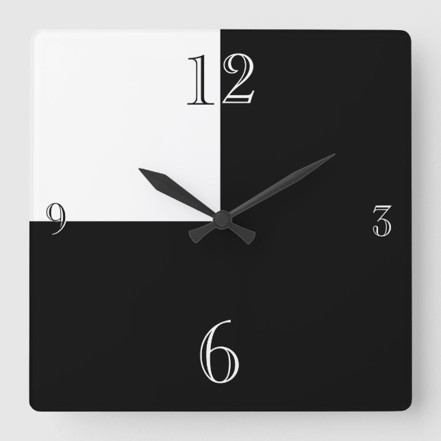 Modern Black and White abstract Large Clock (Front)