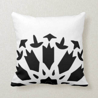 Modern Black and White Abstract Moroccan Cushion