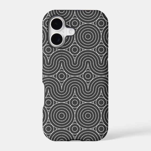 Modern Black and White Abstract Pattern Design (Back)