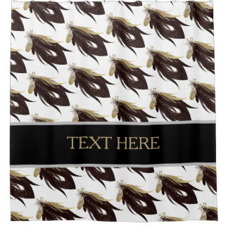 Modern Black and White Abstract Pattern Shower Curtain