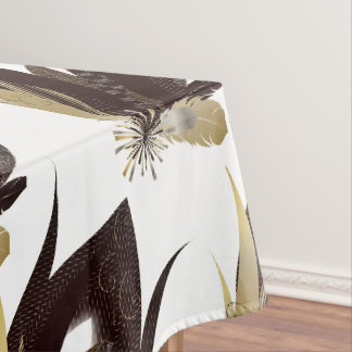 Modern Black and White Abstract Pattern Tablecloth