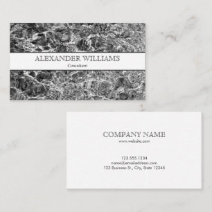 Modern Black and White Abstract Photo Business Card