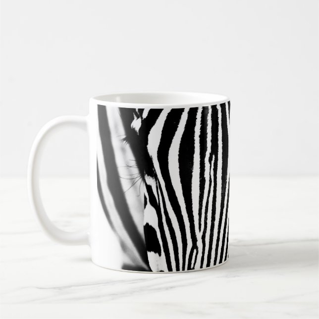 Modern black and white abstract Zebra stripes Coffee Mug (Left)