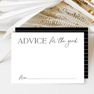 Modern Black and White Advice for the Graduate Enclosure Card