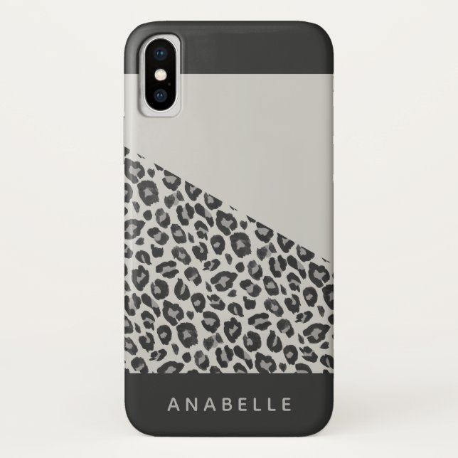 Modern black and white animal leopard print Case-Mate iPhone case (Back)