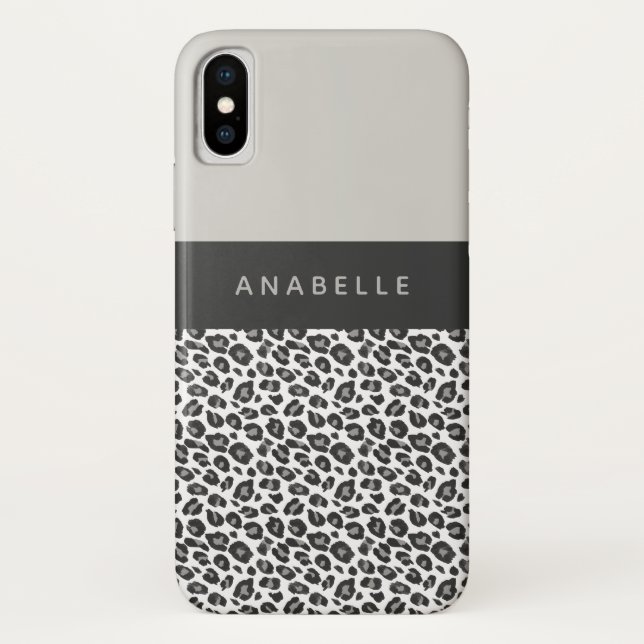 Modern black and white animal leopard print Case-Mate iPhone case (Back)