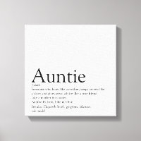 Modern Black and White Aunt Auntie Definition