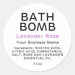 Modern Black and White Bath Bomb Classic Round Sticker