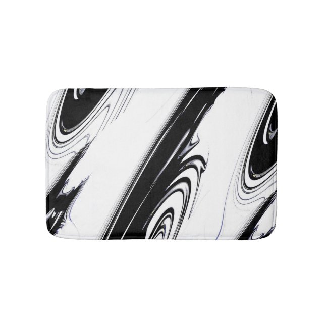 Modern Black and White Bath Mat (Front)