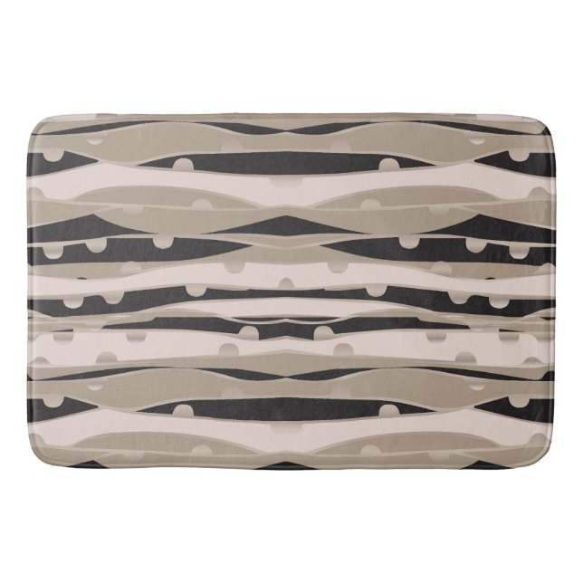 Modern Black And White Bathroom Rug Bath Mat (Front)