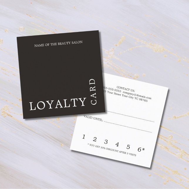 Modern Black and White Beauty Loyalty Card (Creator Uploaded)