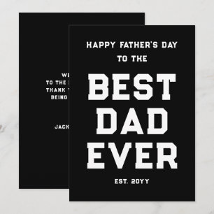 Modern Black and White Best Dad Ever Father's Day Holiday Card