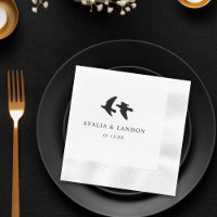 Modern Black and White Birds Wedding 