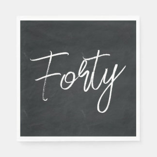 Modern Black and White Birthday Party Napkin