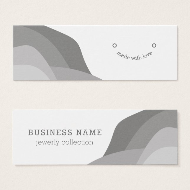 Modern Black and White Boho Earring Display Card (Front & Back)