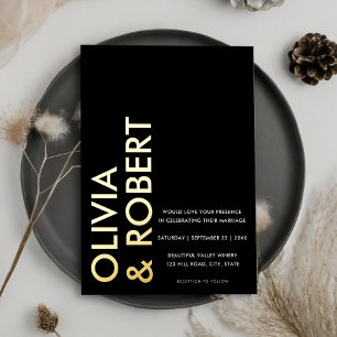 Modern Black and White Bold Minimalist Wedding