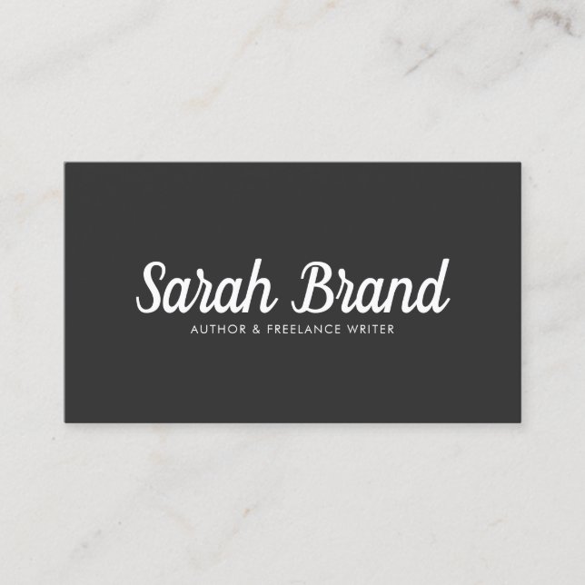 Modern Black and White Bold Name Business Card (Front)