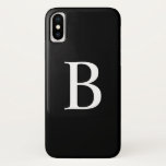 Modern Black and White Bold Typography Monogram Case-Mate iPhone Case<br><div class="desc">Modern Black and White Bold Typography Monogram iPhone Case | Add your own monogrammed initial to this customisable iPhone case. It features white bold typography with a black background. This modern iPhone case will be perfect as a personalised gift. Other colours are available.</div>