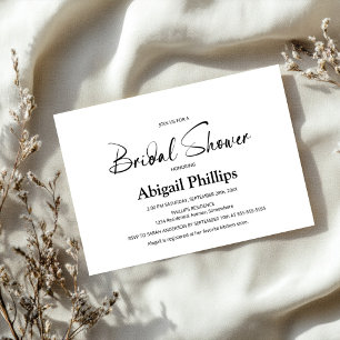 Modern Black and White Bridal Shower Invitation