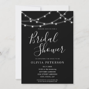 Modern Black and White Bridal Shower Invitation
