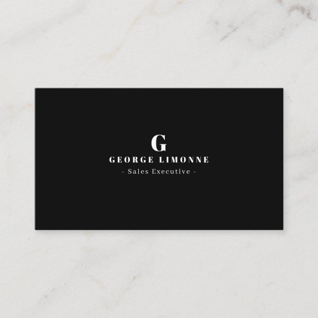 Modern Black and White Business Card (Front)