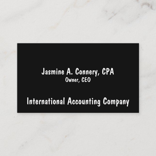 Modern Black And White Business Card (Front)