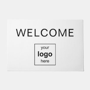 Modern Black And White Business Logo Doormat