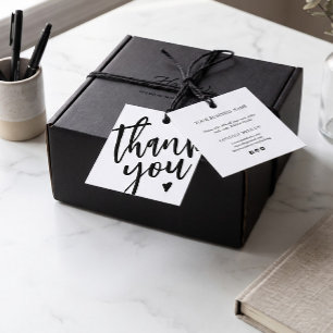 Modern Black and White Business Thank You Tag