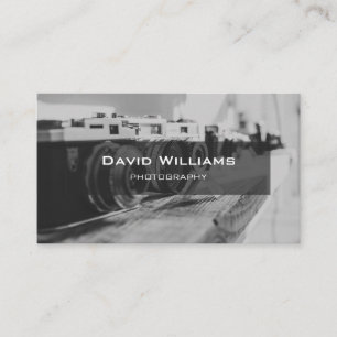 Modern Black and White Camera Photographer Business Card