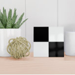 Modern Black and White Chequered Ceramic Tile<br><div class="desc">This minimalist ceramic tile features a modern chequered pattern in black and white.</div>