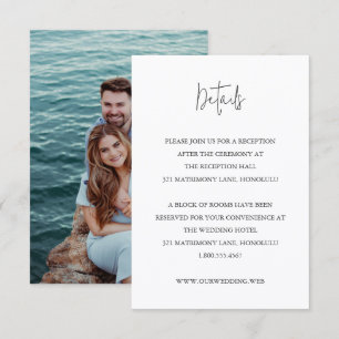 Modern Black and White Chic Wedding Enclosure Card