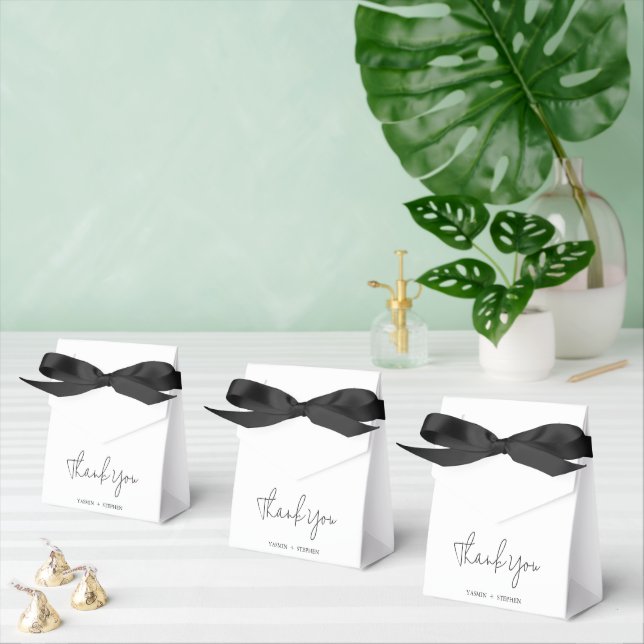 Modern Black and White Chic Wedding Favour Box (Multiple)