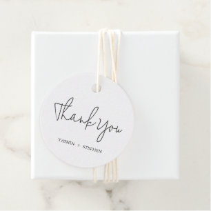 Modern Black and White Chic Wedding Favour Tags