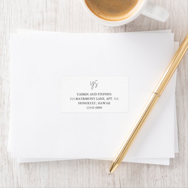 Modern Black and White Chic Wedding Label (Insitu)