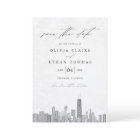 Modern Black and White Chicago Skyline Wedding