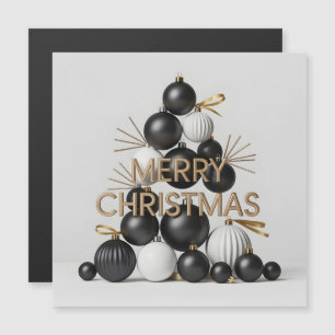 Modern Black and White Christmas Bauble Tree 