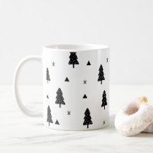 Modern black and white Christmas Mug