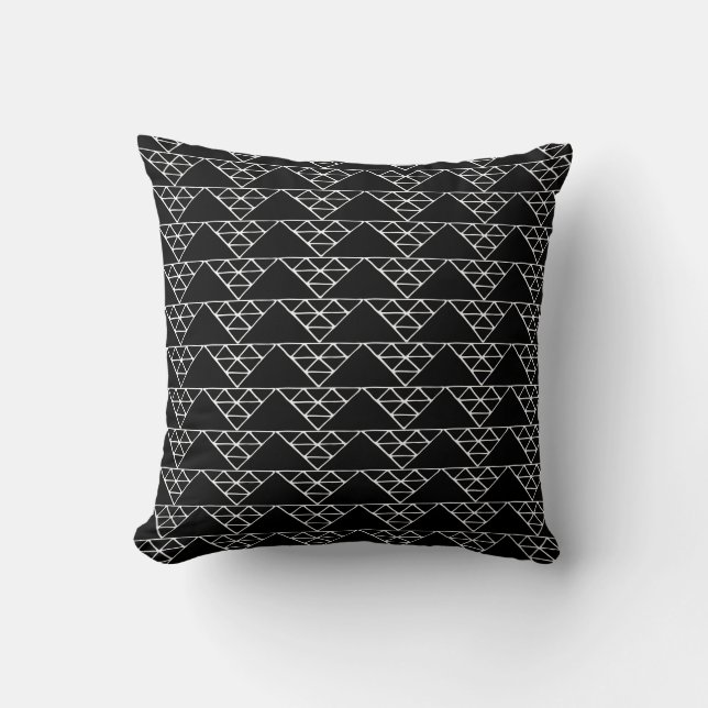 Modern Black And White Christmas Pattern Cushion (Front)