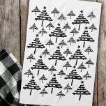 Modern Black and White Christmas Tree Pattern Tea Towel<br><div class="desc">Modern Black and White Christmas Tree Pattern kitchen towel. Modern Christmas tree pattern. Great Christmas gift idea for your friends and family.</div>