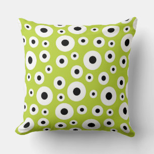 Modern Black and White Circle Pattern Cushion