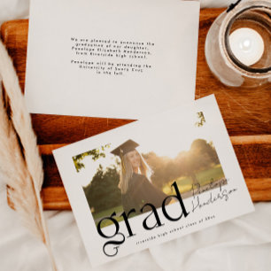 Modern Black and White Class of 2024 Graduation Announcement