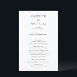 Modern Black and White Classy Wedding Program<br><div class="desc">Elegant wedding program featuring a simple and classic layout with your first names in a modern serif font.</div>