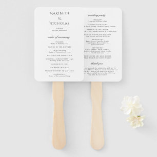 Modern Black and White Classy Wedding Program Hand Fan