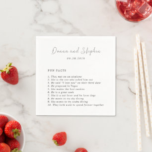 Modern Black and White Clean Wedding Napkin