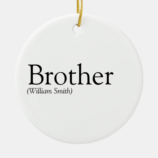 Modern Black and White Cool Brother Definition  Ceramic Tree Decoration (Front)