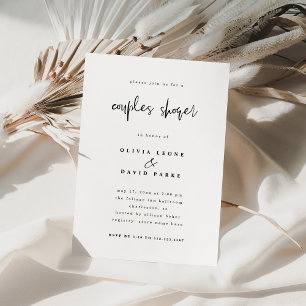 Modern Black and White   Couples Shower Invitation