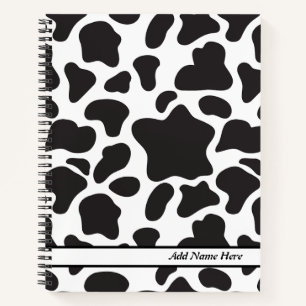 Modern Black and White Cow Print  Notebook