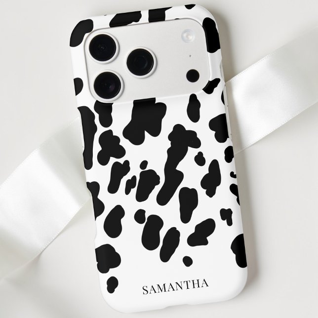 Modern Black and White Cowhide Pattern Western (Modern Black and White Cowhide Pattern Western Case-Mate iPhone Case)