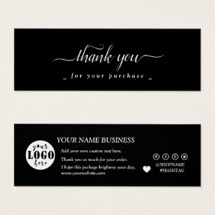 modern black and white custom logo thank you